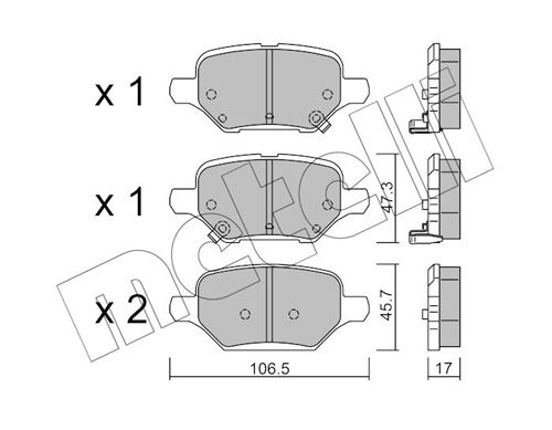 METELLI 22-1213-0 Brake Pad Set, disc brake