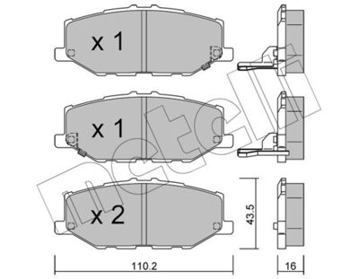 Brake Pad Set, disc brake METELLI 22-1215-0