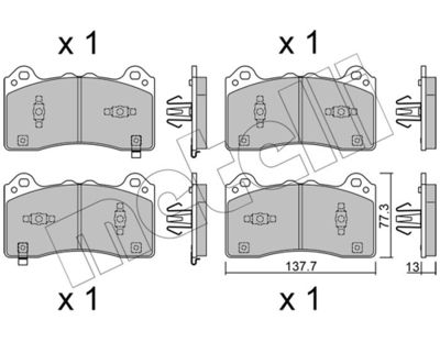 Brake Pad Set, disc brake METELLI 22-1220-1