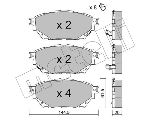 METELLI 22-1222-0 Brake Pad Set, disc brake