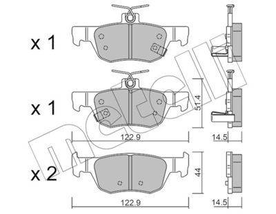 Brake Pad Set, disc brake METELLI 22-1226-0