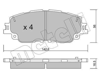Brake Pad Set, disc brake METELLI 22-1227-0