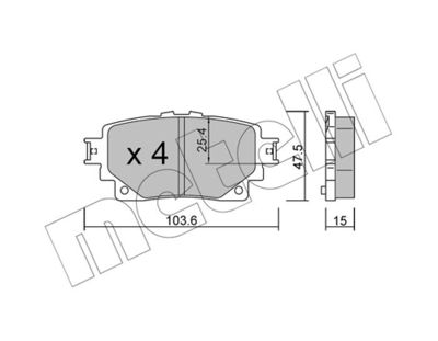 Brake Pad Set, disc brake METELLI 22-1229-0