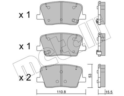 Brake Pad Set, disc brake METELLI 22-1232-0