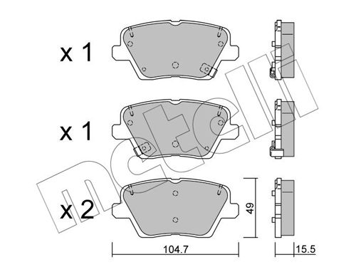 METELLI 22-1243-0 Brake Pad Set, disc brake
