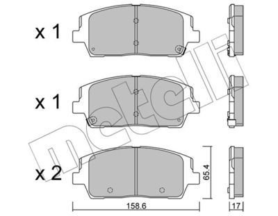 Brake Pad Set, disc brake METELLI 22-1244-0