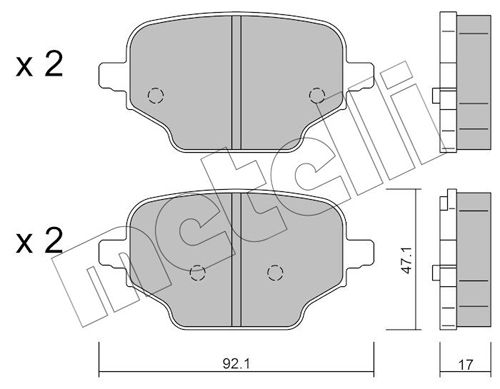 METELLI 22-1245-0 Brake Pad Set, disc brake