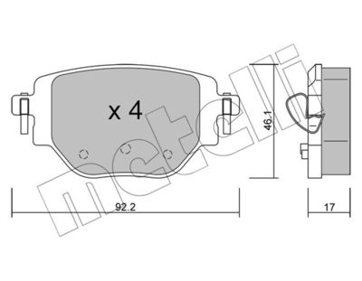 Brake Pad Set, disc brake METELLI 22-1246-0