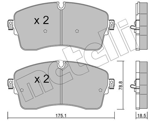 METELLI 22-1250-1 Brake Pad Set, disc brake