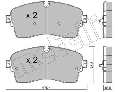 Brake Pad Set, disc brake METELLI 22-1250-1
