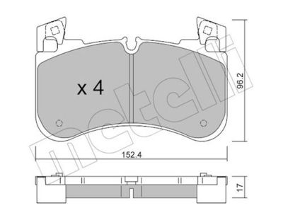 Brake Pad Set, disc brake METELLI 22-1251-0