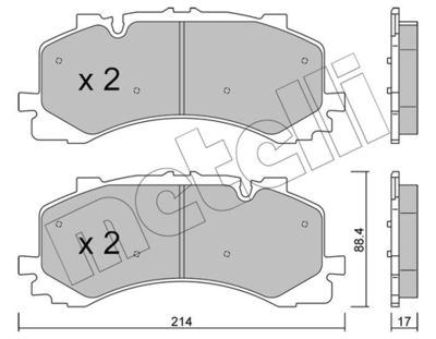 Brake Pad Set, disc brake METELLI 22-1252-0