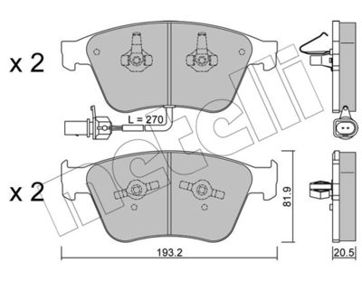 Brake Pad Set, disc brake METELLI 22-1253-0