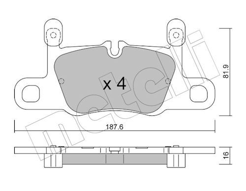 METELLI 22-1258-3 Brake Pad Set, disc brake
