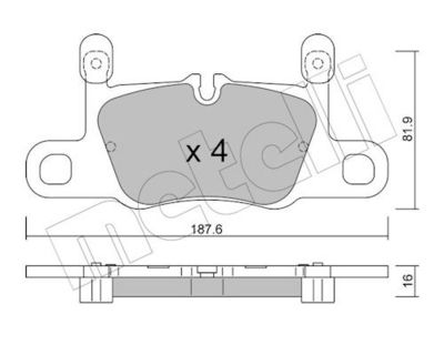 Brake Pad Set, disc brake METELLI 22-1258-3