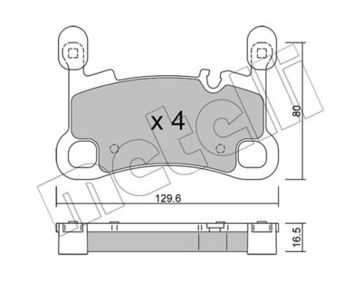 Brake Pad Set, disc brake METELLI 22-1260-0