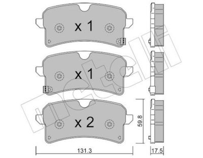 Brake Pad Set, disc brake METELLI 22-1261-1