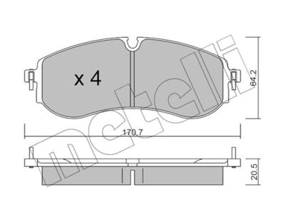 Brake Pad Set, disc brake METELLI 22-1263-0