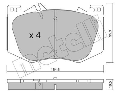 Brake Pad Set, disc brake METELLI 22-1269-0