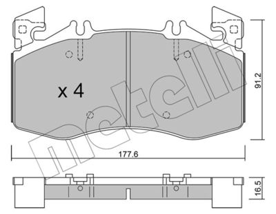 Brake Pad Set, disc brake METELLI 22-1270-0