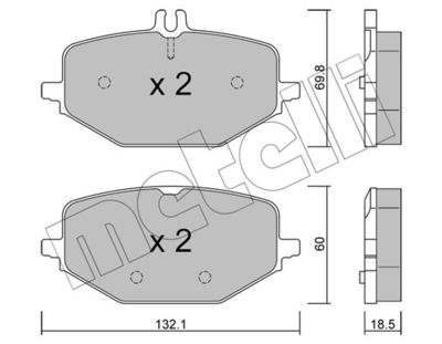 Brake Pad Set, disc brake METELLI 22-1274-0