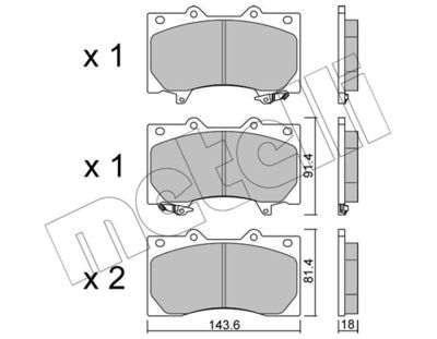 Brake Pad Set, disc brake METELLI 22-1279-0