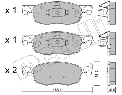 Brake Pad Set, disc brake METELLI 22-1282-0
