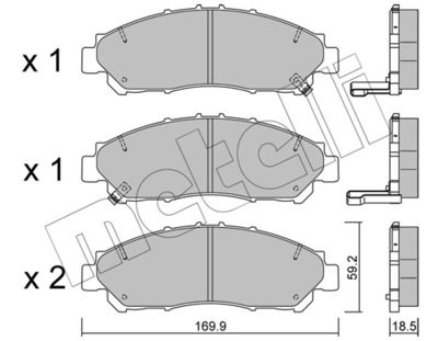 Brake Pad Set, disc brake METELLI 22-1291-0