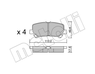Brake Pad Set, disc brake METELLI 22-1292-0