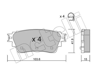 Brake Pad Set, disc brake METELLI 22-1294-0