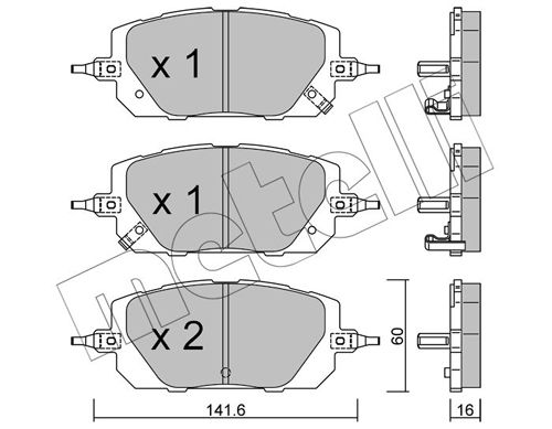 METELLI 22-1295-0 Brake Pad Set, disc brake