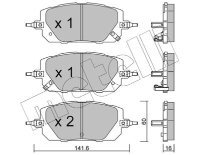 Brake Pad Set, disc brake METELLI 22-1295-0