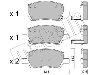 Brake Pad Set, disc brake METELLI 22-1296-0