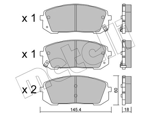 METELLI 22-1298-0 Brake Pad Set, disc brake