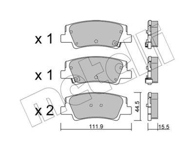 Brake Pad Set, disc brake METELLI 22-1299-0