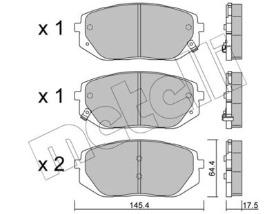 Brake Pad Set, disc brake METELLI 22-1300-0