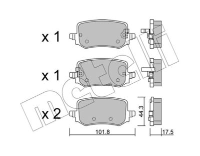 Brake Pad Set, disc brake METELLI 22-1301-0