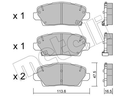 Brake Pad Set, disc brake METELLI 22-1302-0