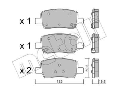 Brake Pad Set, disc brake METELLI 22-1304-0