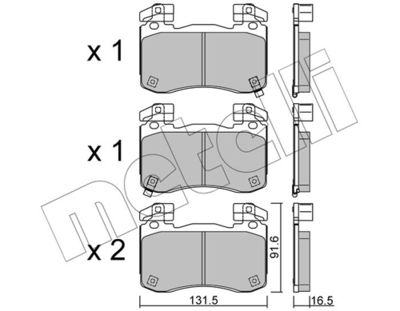 Brake Pad Set, disc brake METELLI 22-1306-0