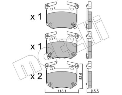 Brake Pad Set, disc brake METELLI 22-1307-0
