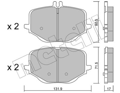 Brake Pad Set, disc brake METELLI 22-1314-0