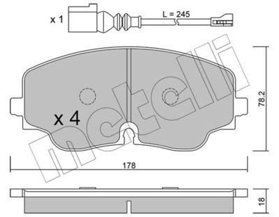 Brake Pad Set, disc brake METELLI 22-1316-0