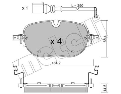 Brake Pad Set, disc brake METELLI 22-1318-0