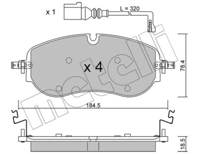 Brake Pad Set, disc brake METELLI 22-1320-0