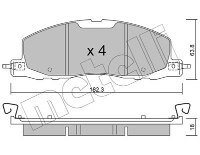 Brake Pad Set, disc brake METELLI 22-1330-0