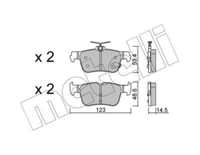 Brake Pad Set, disc brake METELLI 22-1332-0