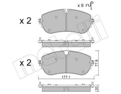 Brake Pad Set, disc brake METELLI 22-1342-0
