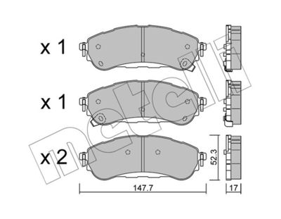 Brake Pad Set, disc brake METELLI 22-1344-0