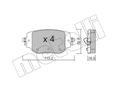 Brake Pad Set, disc brake METELLI 22-1346-0